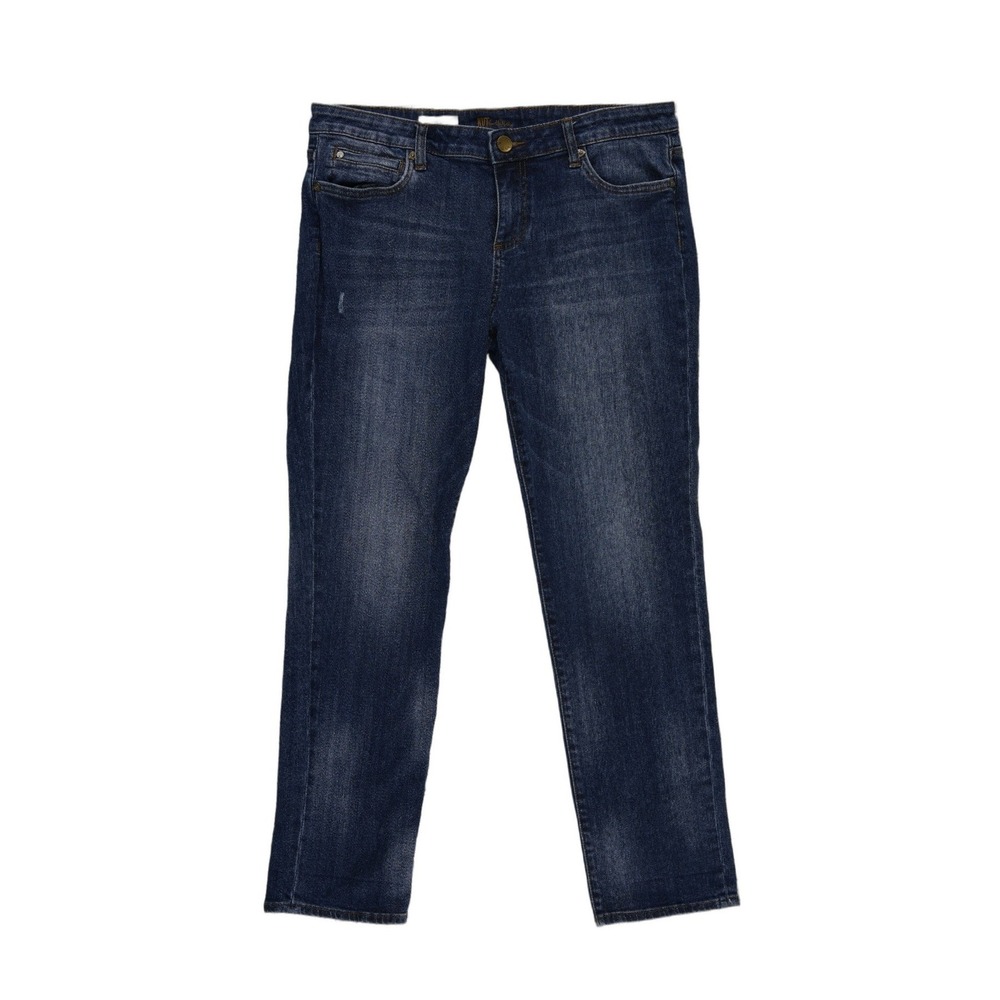 KUT from the Kloth Catherine Boyfriend Jeans Women's Size 12 Dark Blue Mid Rise